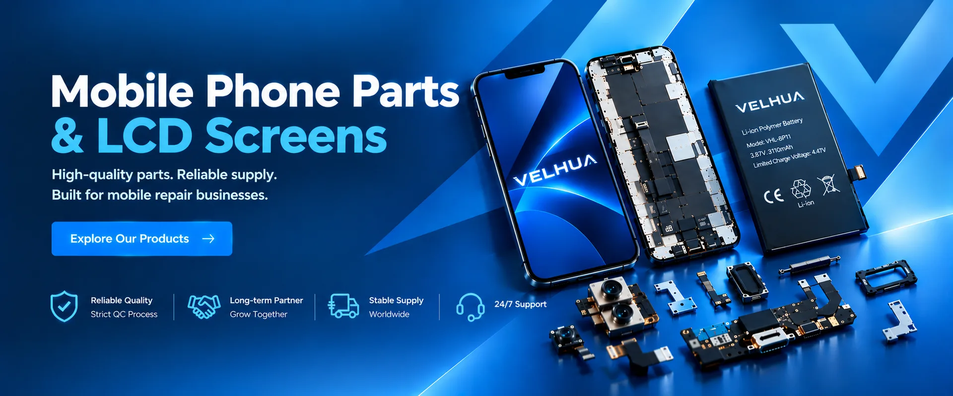 VELHUA mobile phone parts and LCD screens: high-quality parts, reliable supply, built for mobile repair businesses